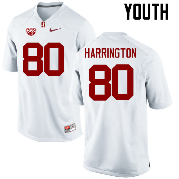 Youth Stanford Cardinal #80 Scooter Harrington College Football Jerseys Sale-White - Click Image to Close